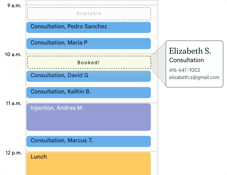 Appointment confirmed & calendar synced